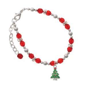   Tree with Red Swarovski Crystals Red Czech Glass Beade Jewelry