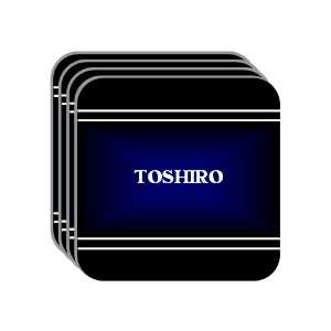 Personal Name Gift   TOSHIRO Set of 4 Mini Mousepad Coasters (black 