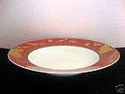222 Fifth FORBIDDEN CITY Red & Gold Rimmed Soup Bowls