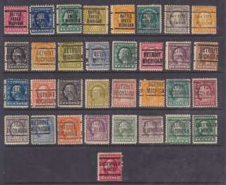 Michigan Precancels   72 Different Washington/Franklin Issues