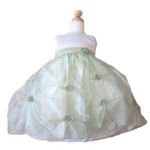  New 24M Green Floral Elegant Dress with cubic flowers   Pageant 