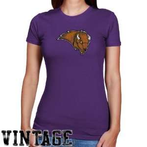  NCAA Lipscomb Bisons Ladies Purple Distressed Logo Vintage 