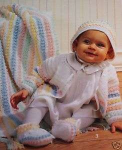 FANCY French Knots Baby Layette Set Crochet Pattern  