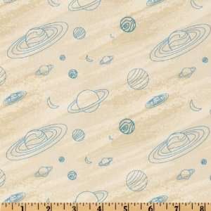  44 Wide Marty Goes To Mars Planets Cream Fabric By The 