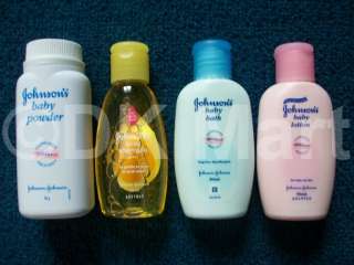 New Johnsons Baby Powder, Shampoo, Bath, Lotion Travel Kit X 1 Set 