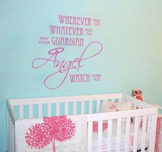 Nursery Baby Quote Decal Angel Prayer   Children Vinyl Wall Decal 