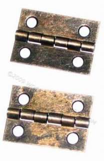 50 1 x 1 1/2 inch Antique Brass Plated Butt Hinges  