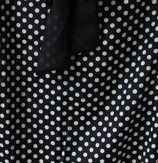 Vintage Women OL Polka Dot Casual Chiffon Shirt Top Long Sleeve 