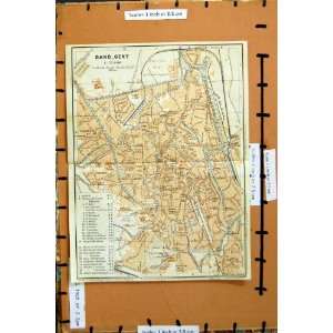  Map 1910 Street Plan Town Gand Gent Belgium Citadelle
