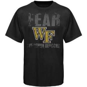 Wake Forest Demon Deacons Black Fear T shirt  Sports 