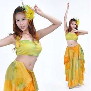 BellyRose Belly Dancing High Quality Tie dyed Costume Set  Top Bra 