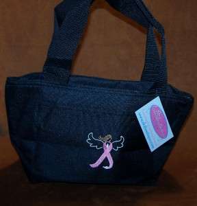   Awareness Ribbon Angel Embroidery Lunch Pail Cooler Tote Bag  