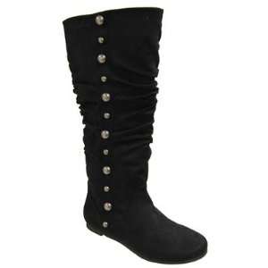  Adi Designs TOD BLK Womens Tod Studded Trim Slouchy Boot 