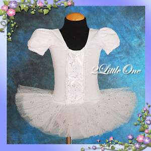 Ballet Tutu Girl Dance Costume Pageant Fairy Dress Up White Toddler 