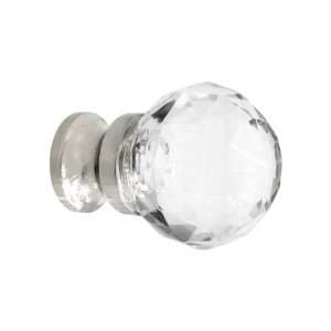  Small Globe Style Cut Crystal Knob With Solid Brass Base 