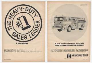 1965 IH International Harvester CO 8190 Fire Truck 2 Page Ad  