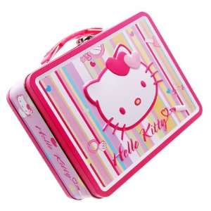  Hello Kitty Tin Lunch Box/Bag Stripes, Hello Kitty 