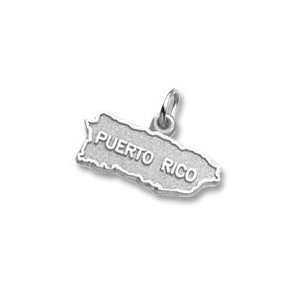  Puerto Rico Map Charm in Sterling Silver Jewelry
