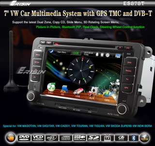   VW CAR MULTIMEDIA SYSTEM GPS TMC DVB T IPOD BLUETOOTH USB SD CD  