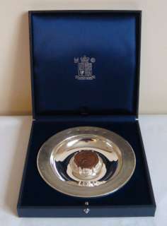 Britannia .958 solid hallmarked silver Dish & cartwheel penny 1797 