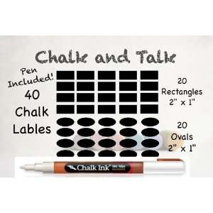  40 Chalk Labels   Chalk Ink Pen Included Chalkboard 