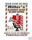 BARBER SHOP child hair cut VINTAGE SIGN RETRO PLAQUE items in J E 