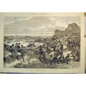 1874 Ashantee War Invalids Cape Coast Castle Boats Men 