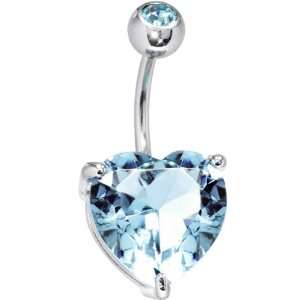  June 14mm Heart Solitaire Birthstone Belly Ring Jewelry