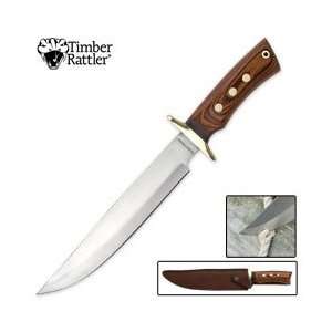 Timber Rattler Brown Wood Bowie Knife 