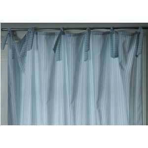  Aqua Ticking Curtain Panel