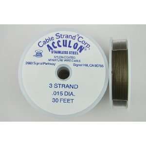    Acculon beading wire tigertail .015 30ft Gold