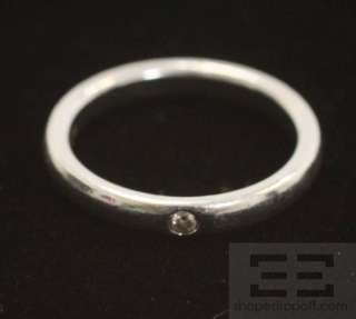Tiffany & Co. Elsa Peretti Platinum & Diamond Stacking Ring Size 5.5 