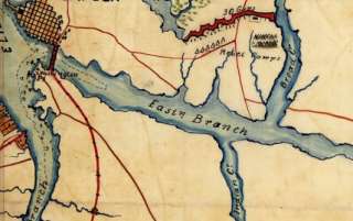 Civil War map Battle of Hampton Roads Virginia  
