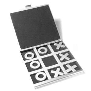    Aluminum Tic Tac Toe Board Game Toy with Travel Case Toys & Games