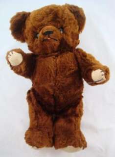   Brand Dark Brown Mohair Jointed Teddy Bear Large Ears Yarn Nose  