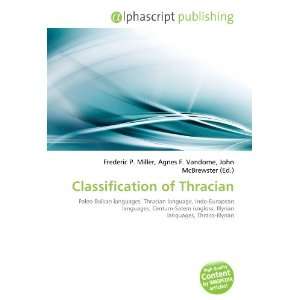  Classification of Thracian (9786133743434) Books