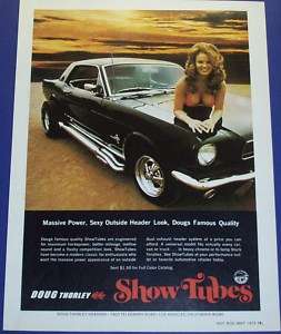 1975 DOUG THORLEY SHOW TUBES MODEL ON MUSTANG AD PRINT  