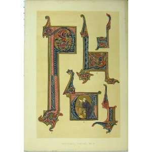  C1882 Thirteenth Century Calligraphy Design Colour
