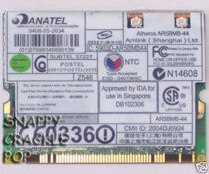 IBM THINKPAD R50 R51 R52 G40 X32 Mini PCI Wireless Card  