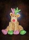 Ty reindeer plush stuffed baby Christmas red green tan 