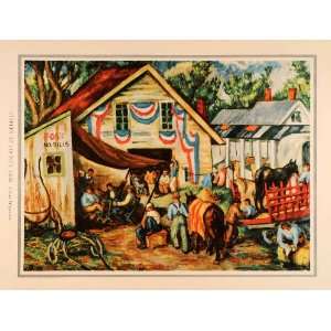   County Fair Stables Horse Equine 4H Agriculture   Original Lithograph