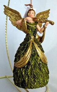 Angel playing Violin Ornament Music Hand Painted NEW  