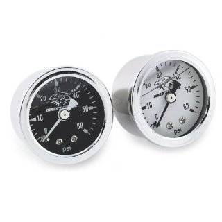 Bikers Choice Liquid Filled Oil Pressure Gauge   White 0 60 WHITE F by 