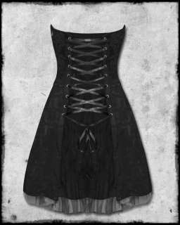   gothic brocade strapless corset dress in beautiful black damask