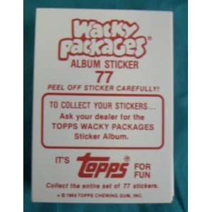 Wacky Packages 77 Album Sticker 1986 Set