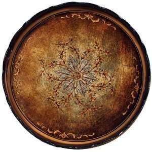  Round Swirling Flower Accent Tray