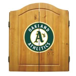 Oakland Athletics MLB Complete Dart Board Cabinet Set (w 