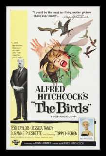 THE BIRDS * 1SH ORIG MOVIE POSTER HITCHCOCK 1963 HORROR  