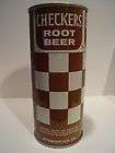 16oz CHECKERS ROOT BEER S STEEL PULL TAB SODA POP CAN