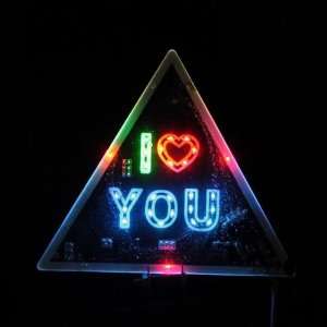  Triangle I Love You Pattern LED Colorful Car Warning Light 